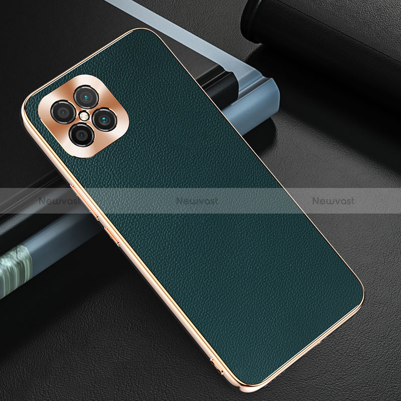 Soft Luxury Leather Snap On Case Cover GS3 for Huawei Nova 8 SE 4G Green