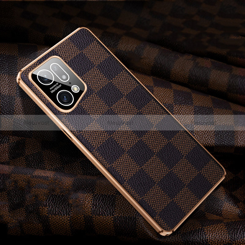 Soft Luxury Leather Snap On Case Cover JB1 for Oppo Find X5 5G