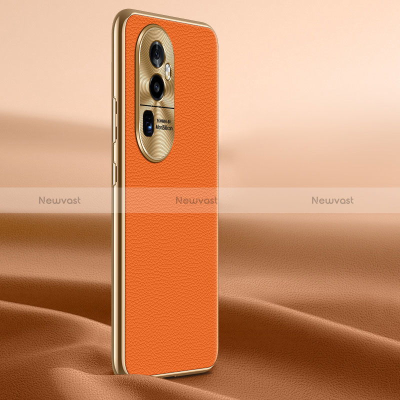 Soft Luxury Leather Snap On Case Cover JB1 for Oppo Reno10 Pro+ Plus 5G Orange