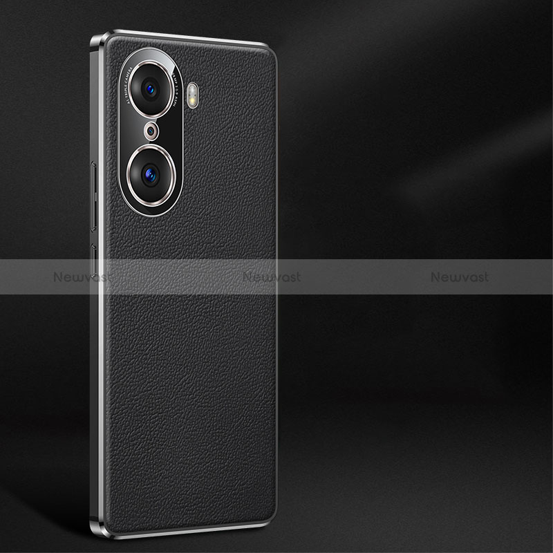 Soft Luxury Leather Snap On Case Cover JB2 for Huawei Honor 60 5G Black