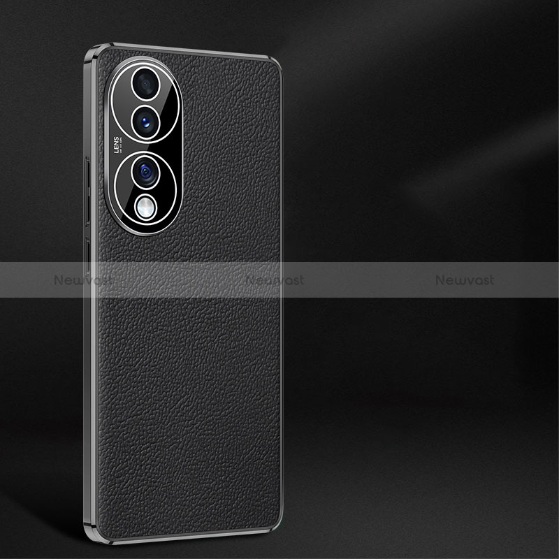 Soft Luxury Leather Snap On Case Cover JB2 for Huawei Honor 70 5G Black