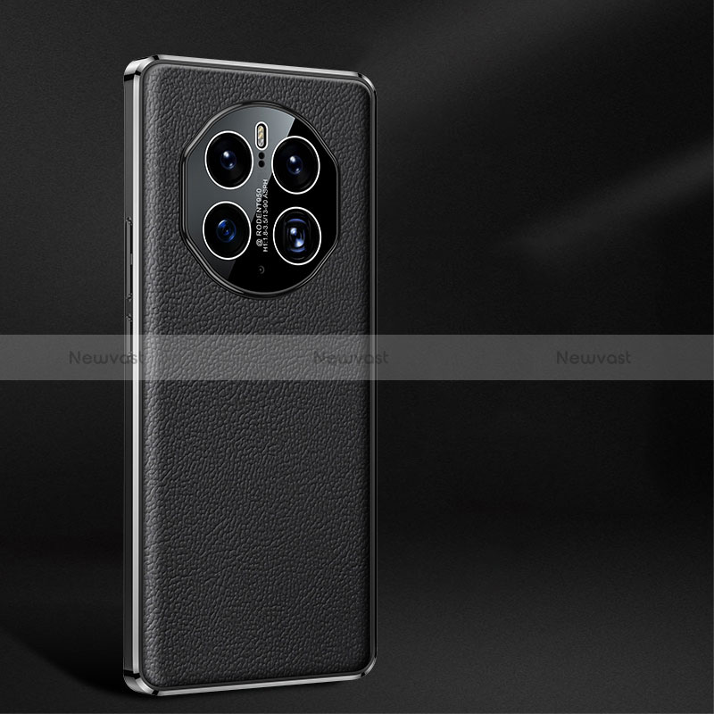 Soft Luxury Leather Snap On Case Cover JB2 for Huawei Mate 50 Pro Black