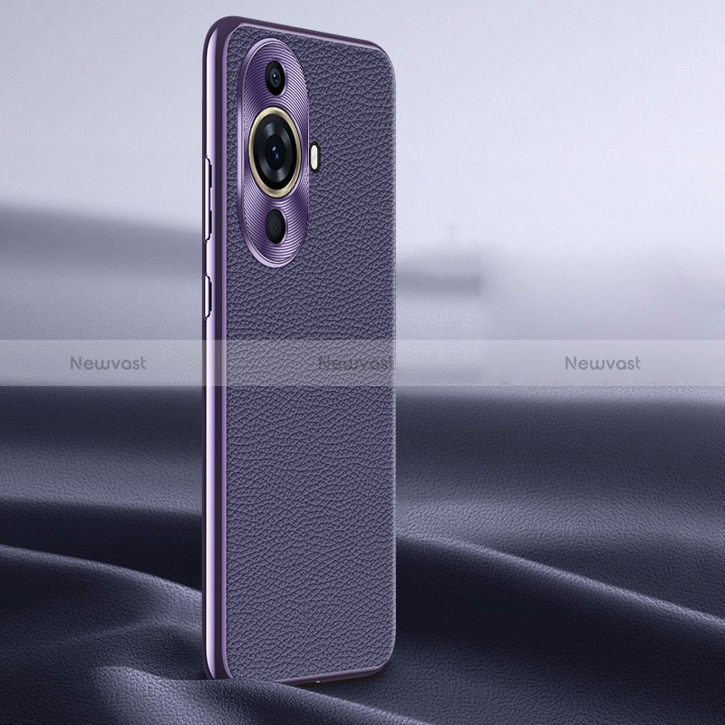 Soft Luxury Leather Snap On Case Cover JB2 for Huawei Nova 11 Pro Purple