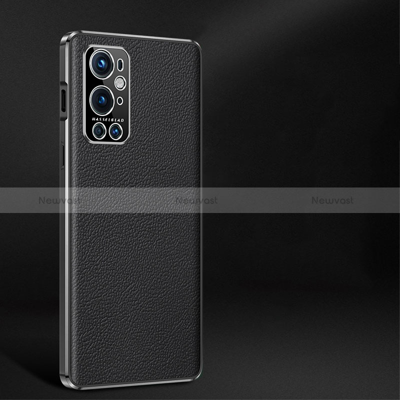 Soft Luxury Leather Snap On Case Cover JB2 for OnePlus 9 Pro 5G Black