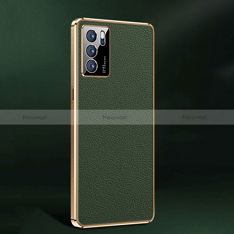 Soft Luxury Leather Snap On Case Cover JB2 for Oppo Reno6 5G Green