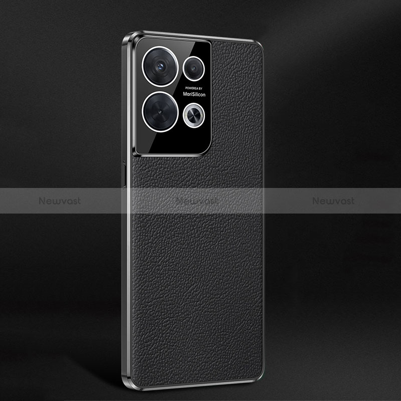 Soft Luxury Leather Snap On Case Cover JB2 for Oppo Reno9 Pro 5G Black