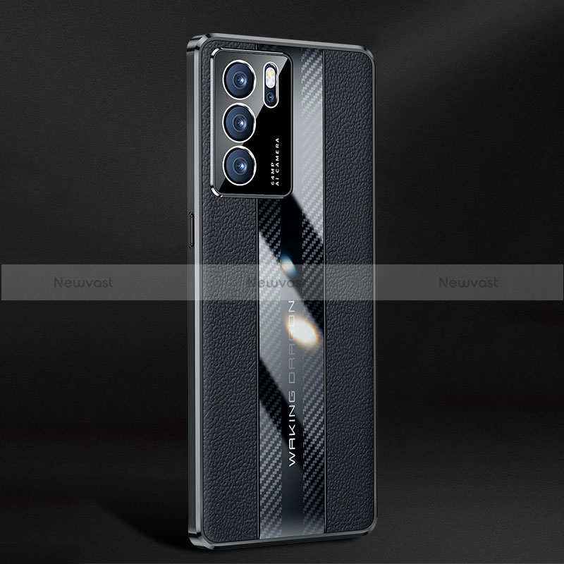 Soft Luxury Leather Snap On Case Cover JB3 for Oppo Reno6 Pro 5G India Black