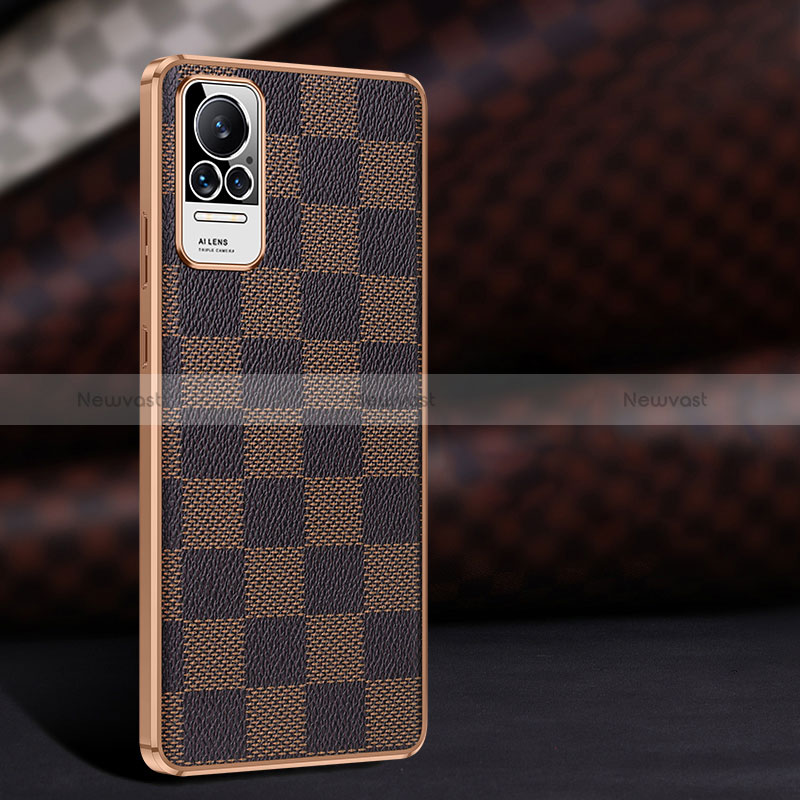 Soft Luxury Leather Snap On Case Cover JB3 for Xiaomi Civi 5G Brown