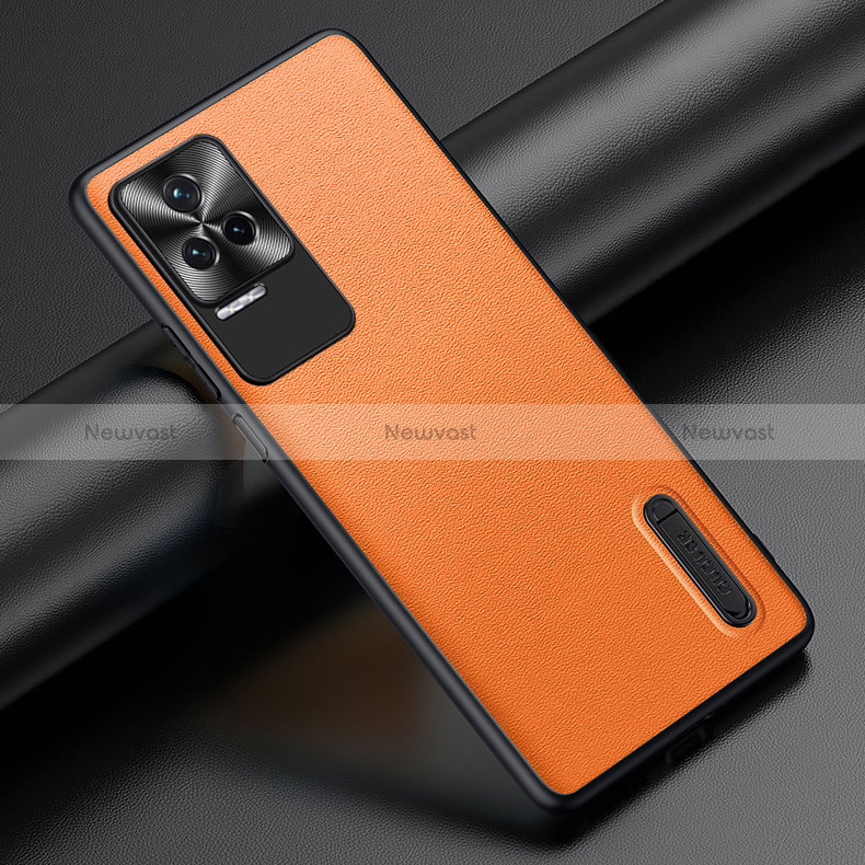 Soft Luxury Leather Snap On Case Cover JB3 for Xiaomi Redmi K50 5G Orange