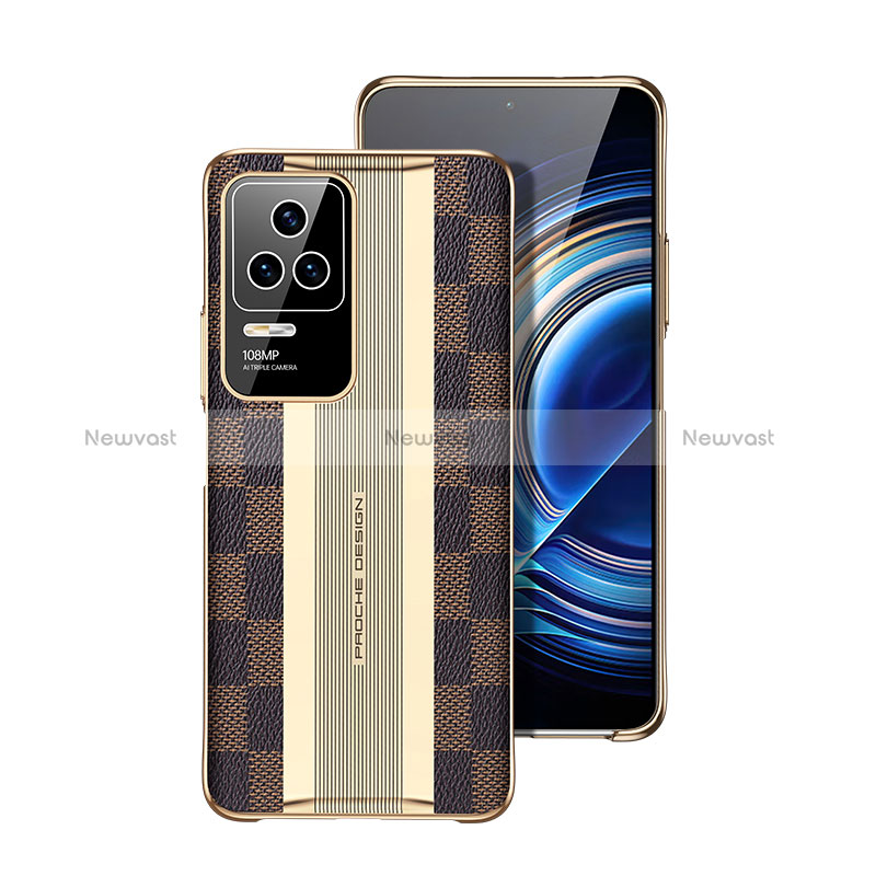 Soft Luxury Leather Snap On Case Cover JB4 for Xiaomi Redmi K50 Pro 5G Brown