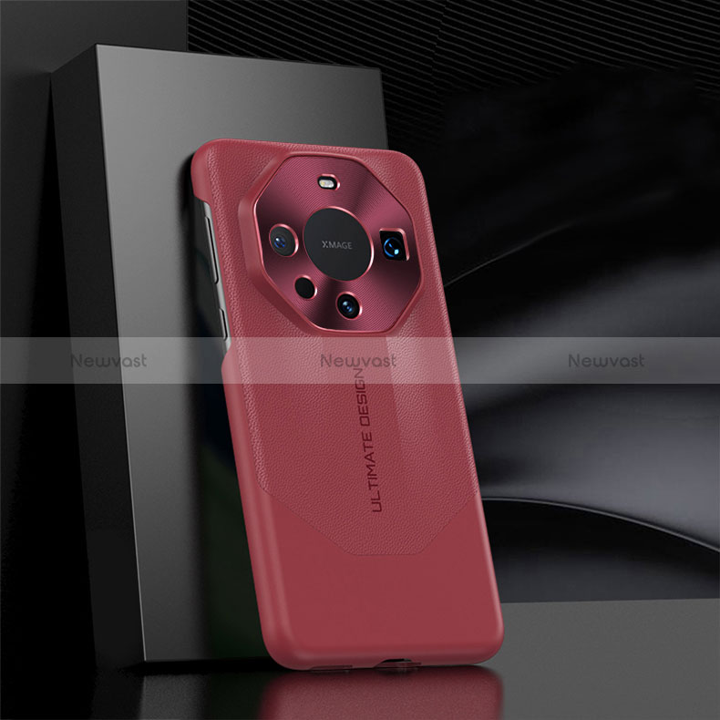 Soft Luxury Leather Snap On Case Cover JL1 for Huawei Mate 60 Pro+ Plus Red