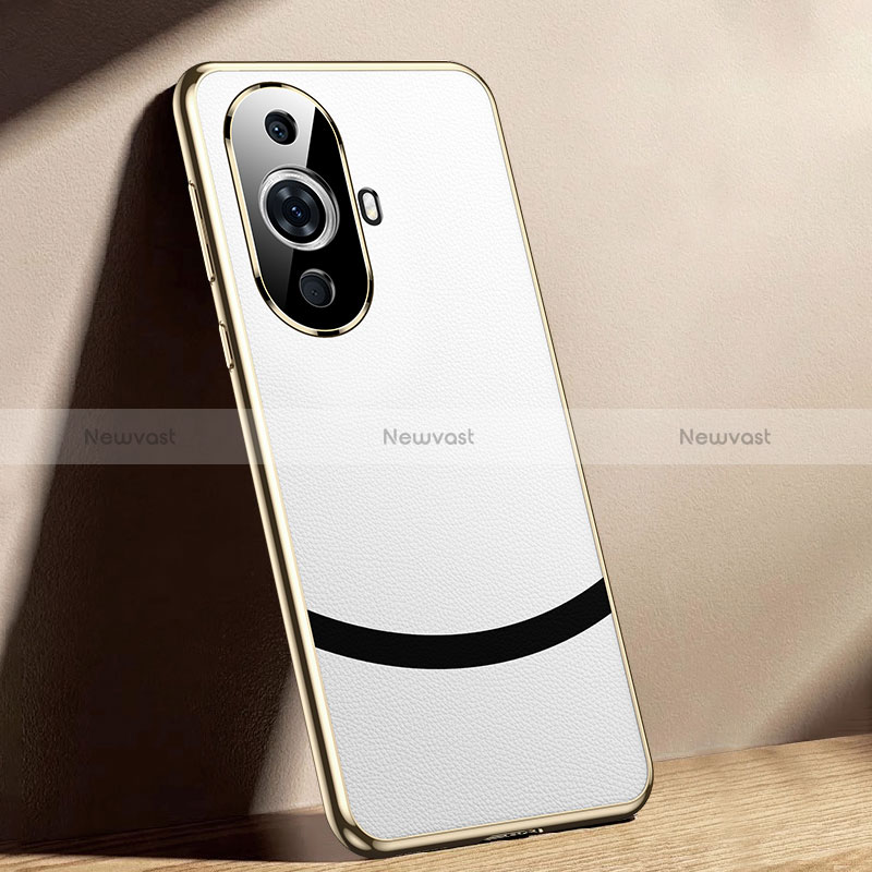 Soft Luxury Leather Snap On Case Cover JL1 for Huawei Nova 11 White