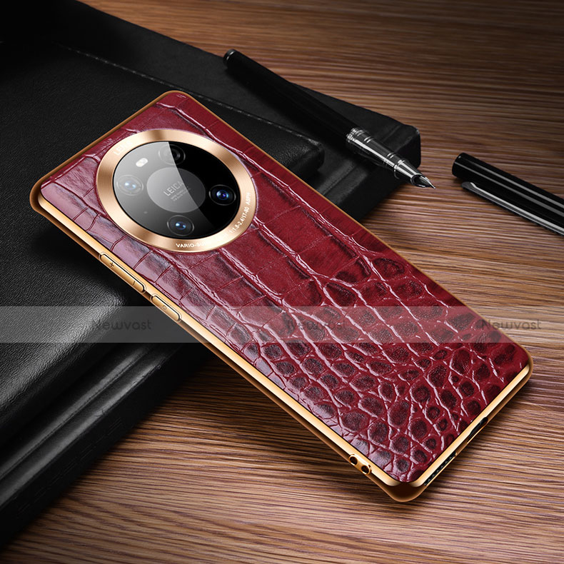 Soft Luxury Leather Snap On Case Cover K05 for Huawei Mate 40E Pro 5G Red