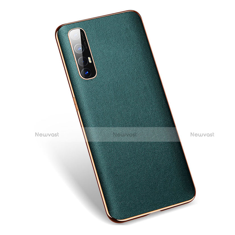 Soft Luxury Leather Snap On Case Cover L01 for Oppo Reno3 Pro Green