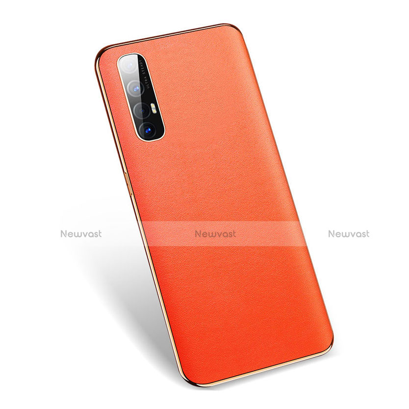 Soft Luxury Leather Snap On Case Cover L01 for Oppo Reno3 Pro Orange