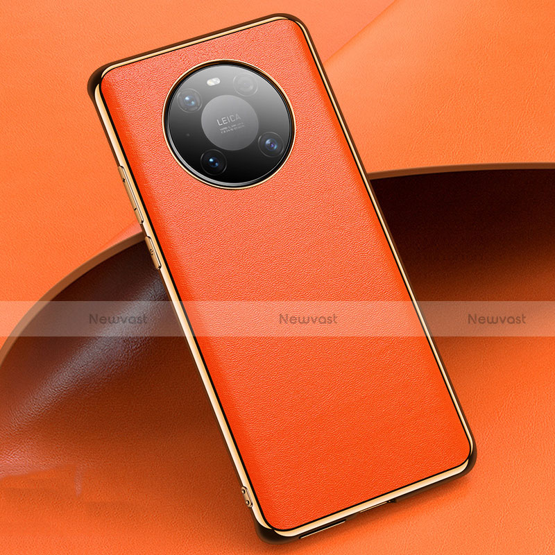 Soft Luxury Leather Snap On Case Cover L02 for Huawei Mate 40E Pro 5G Orange