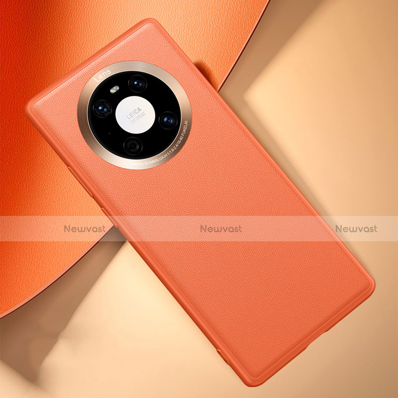 Soft Luxury Leather Snap On Case Cover L03 for Huawei Mate 40E 5G Orange