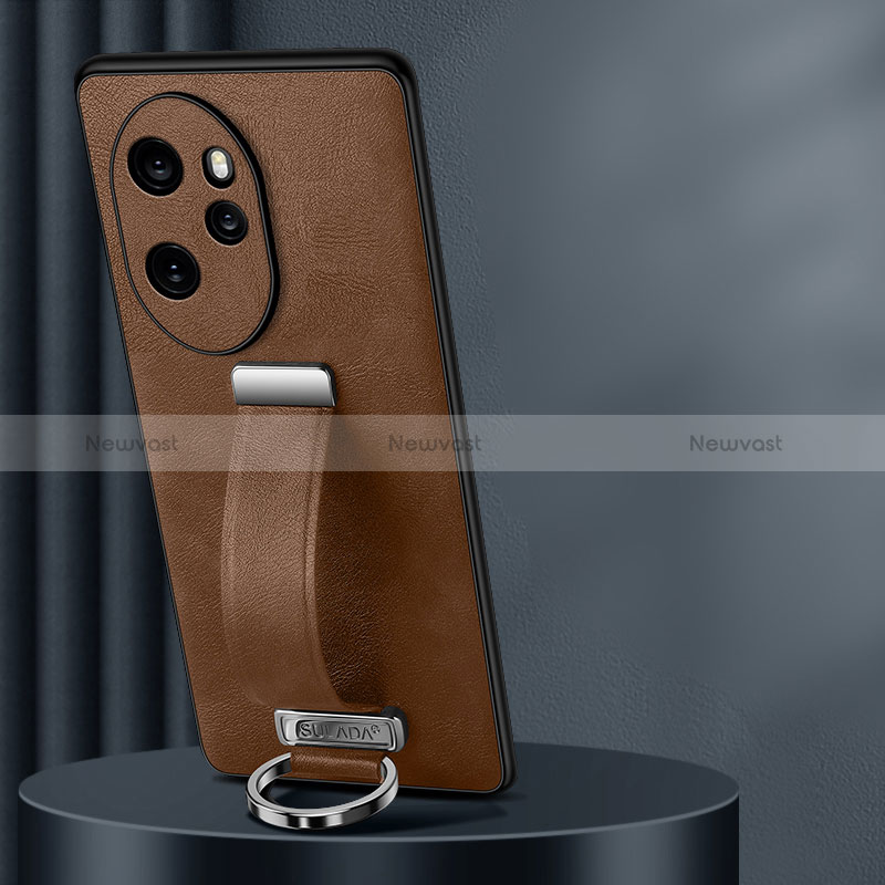 Soft Luxury Leather Snap On Case Cover LD1 for Huawei Honor 100 Pro 5G Brown