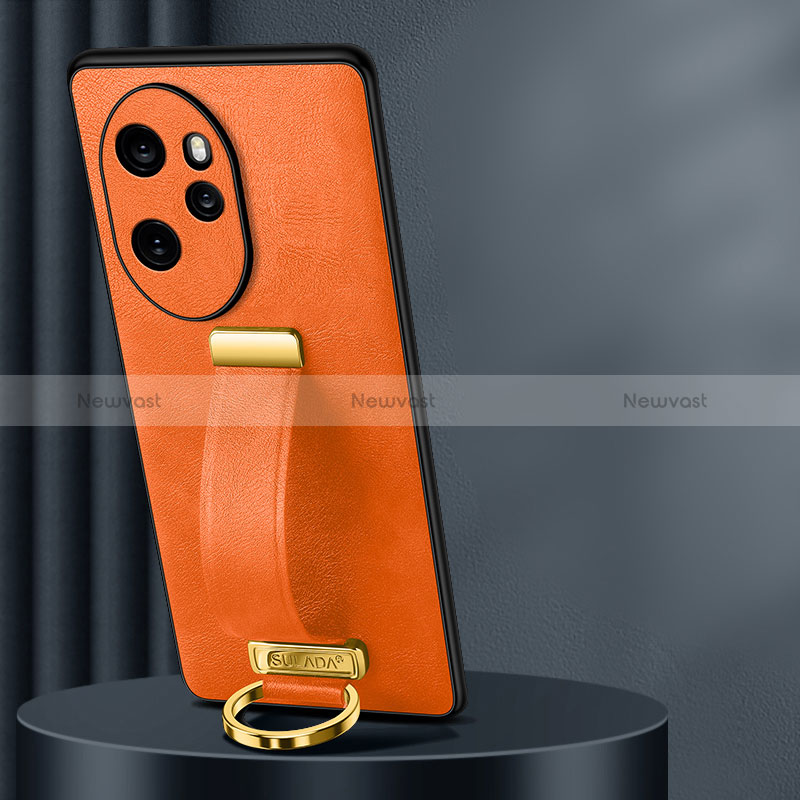 Soft Luxury Leather Snap On Case Cover LD1 for Huawei Honor 100 Pro 5G Orange