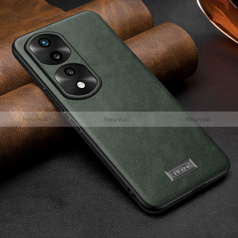 Soft Luxury Leather Snap On Case Cover LD1 for Huawei Honor 70 Pro+ Plus 5G Green