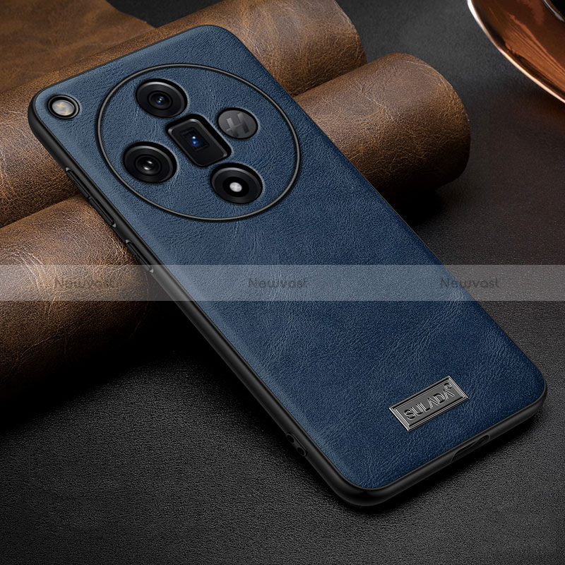 Soft Luxury Leather Snap On Case Cover LD1 for Oppo Find X7 5G Blue