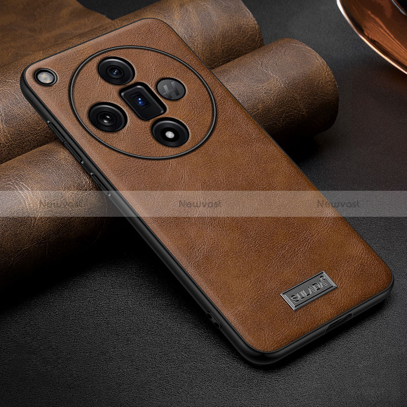 Soft Luxury Leather Snap On Case Cover LD1 for Oppo Find X7 5G Brown