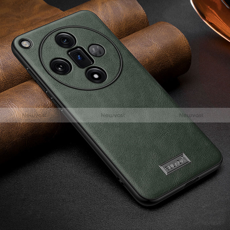 Soft Luxury Leather Snap On Case Cover LD1 for Oppo Find X7 5G Green