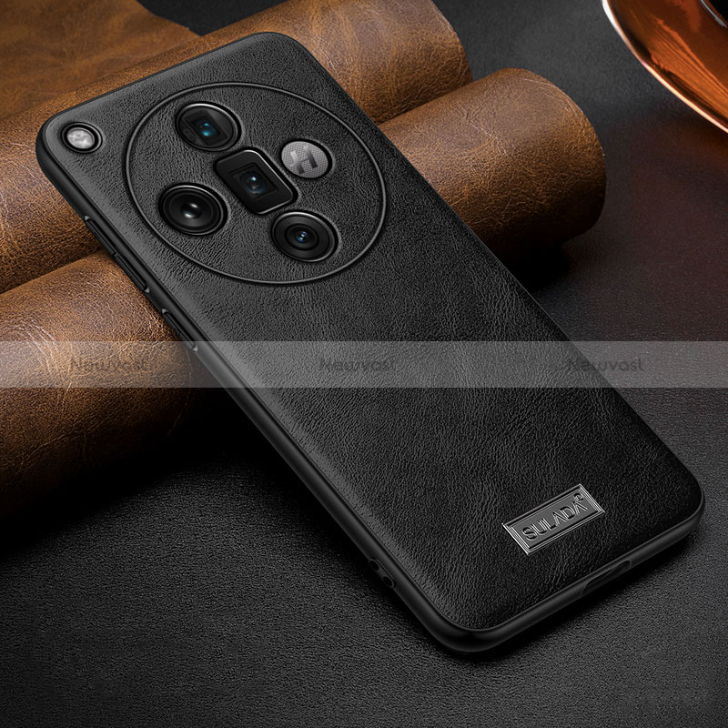 Soft Luxury Leather Snap On Case Cover LD1 for Oppo Find X7 Ultra 5G Black