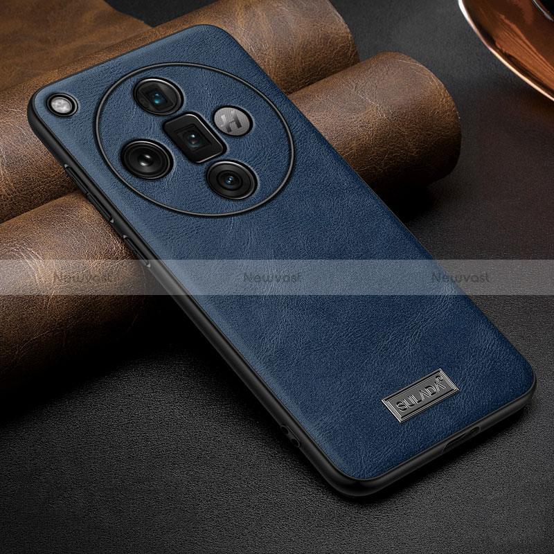 Soft Luxury Leather Snap On Case Cover LD1 for Oppo Find X7 Ultra 5G Blue