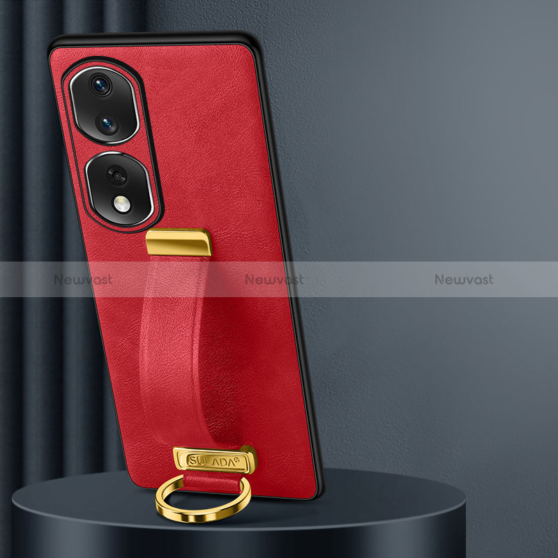 Soft Luxury Leather Snap On Case Cover LD2 for Huawei Honor 80 Pro 5G Red