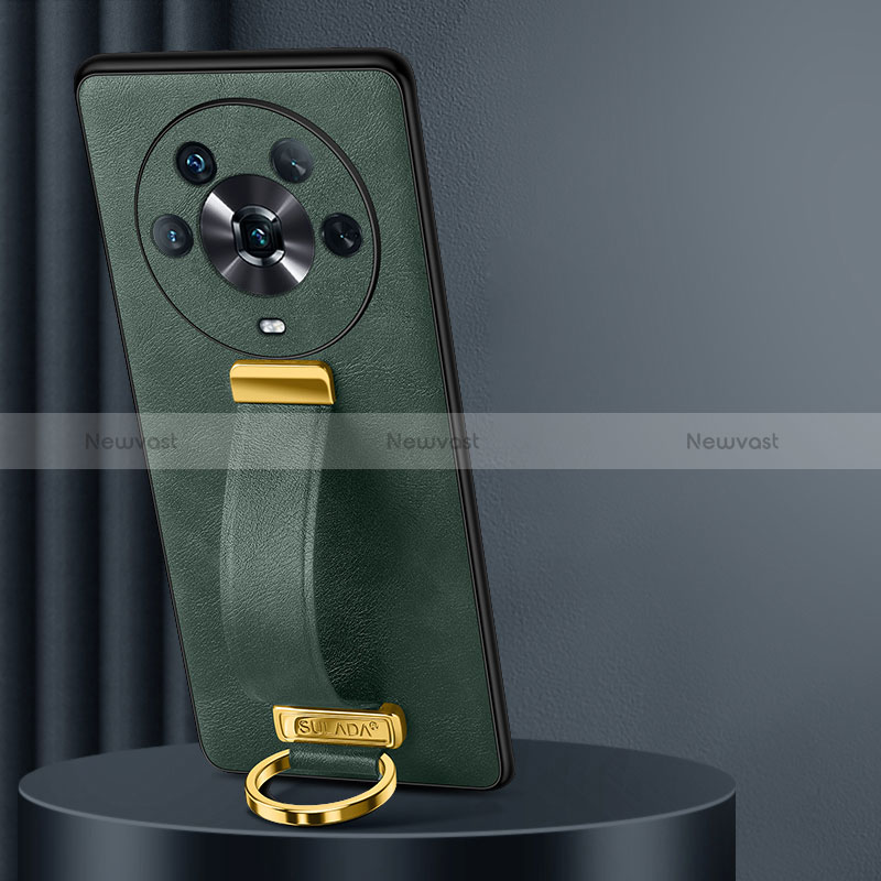 Soft Luxury Leather Snap On Case Cover LD2 for Huawei Honor Magic4 5G Green