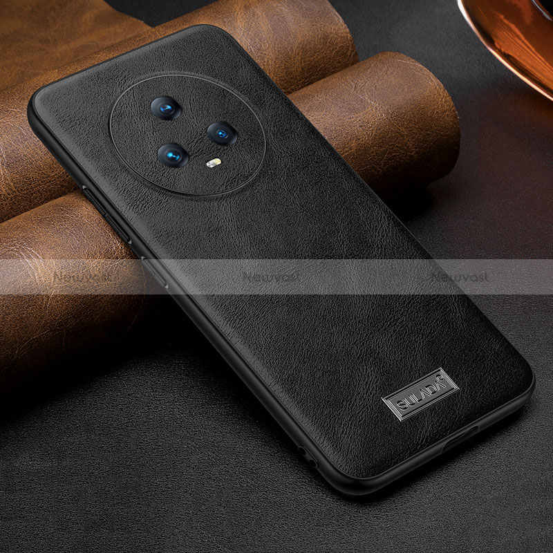 Soft Luxury Leather Snap On Case Cover LD2 for Huawei Honor Magic5 5G Black