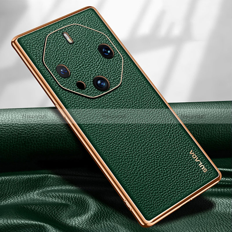 Soft Luxury Leather Snap On Case Cover LD2 for Huawei Mate 60 RS Ultimate Green