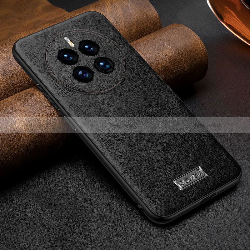 Soft Luxury Leather Snap On Case Cover LD3 for Huawei Mate 50 Black