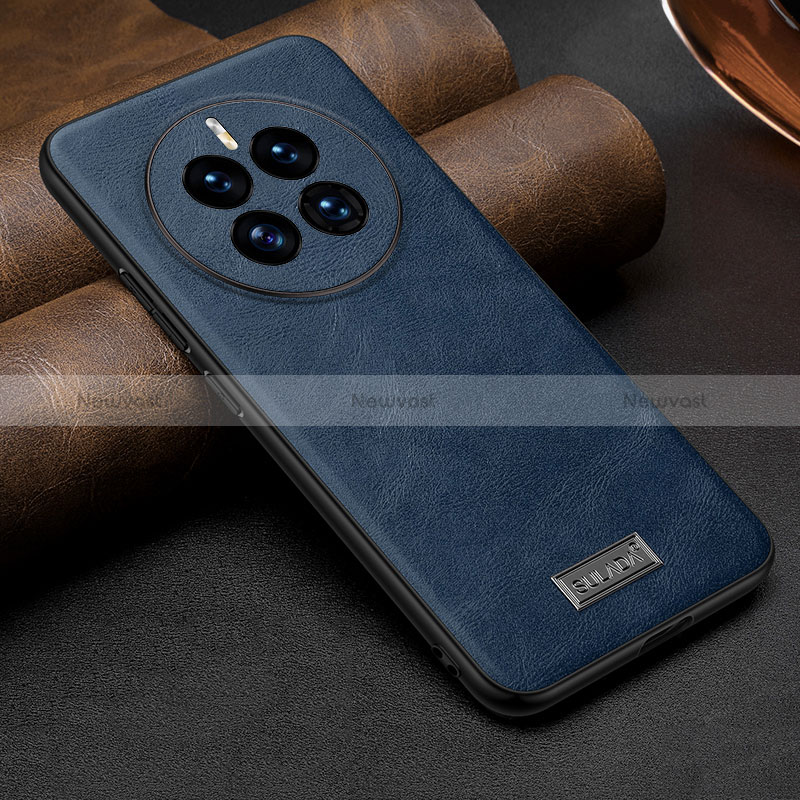 Soft Luxury Leather Snap On Case Cover LD3 for Huawei Mate 50 Blue