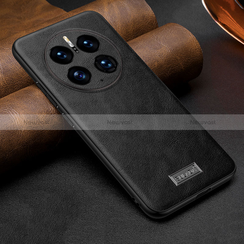 Soft Luxury Leather Snap On Case Cover LD3 for Huawei Mate 50 Pro Black