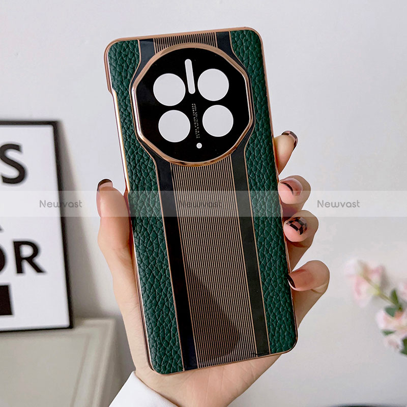 Soft Luxury Leather Snap On Case Cover LF1 for Huawei Mate 50 RS Green