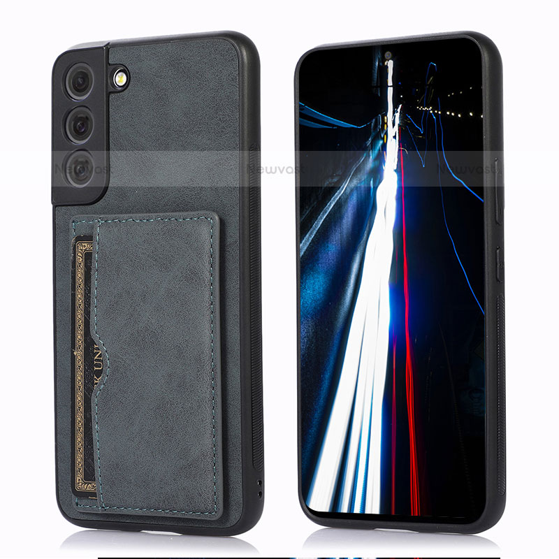 Soft Luxury Leather Snap On Case Cover M03T for Samsung Galaxy S21 Plus 5G Black