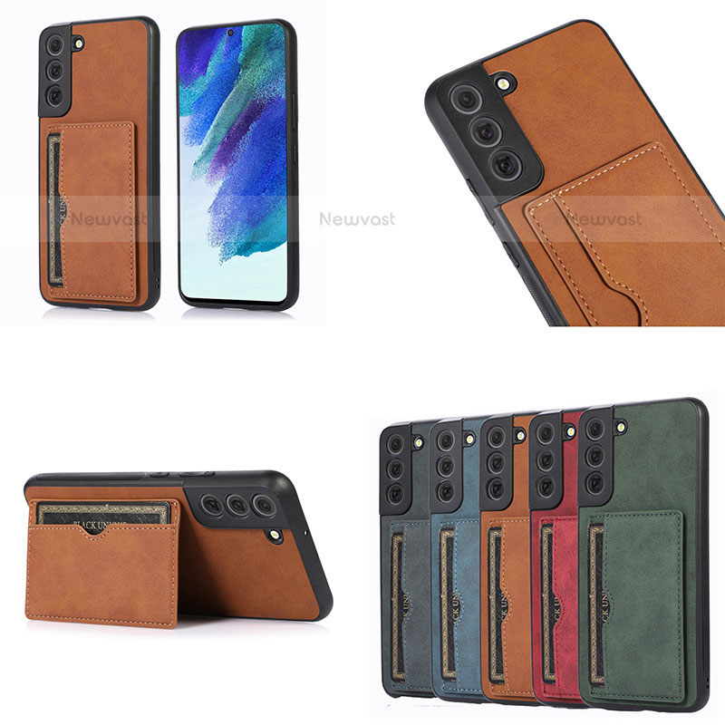 Soft Luxury Leather Snap On Case Cover M04T for Samsung Galaxy S21 FE 5G
