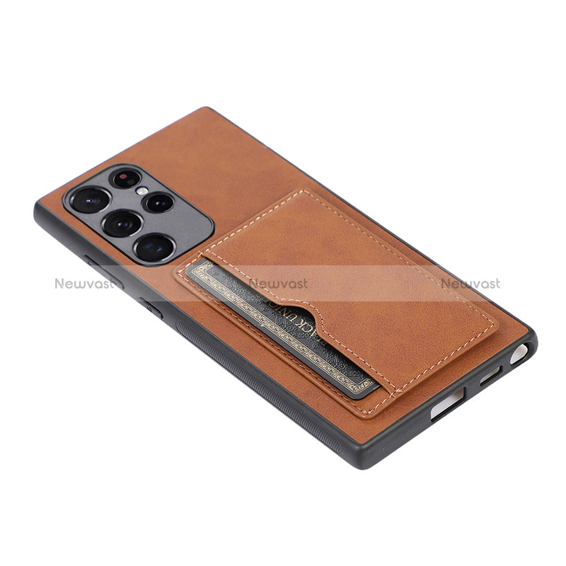 Soft Luxury Leather Snap On Case Cover M04T for Samsung Galaxy S24 Ultra 5G