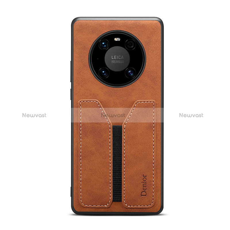 Soft Luxury Leather Snap On Case Cover MT1 for Huawei Mate 50 Brown