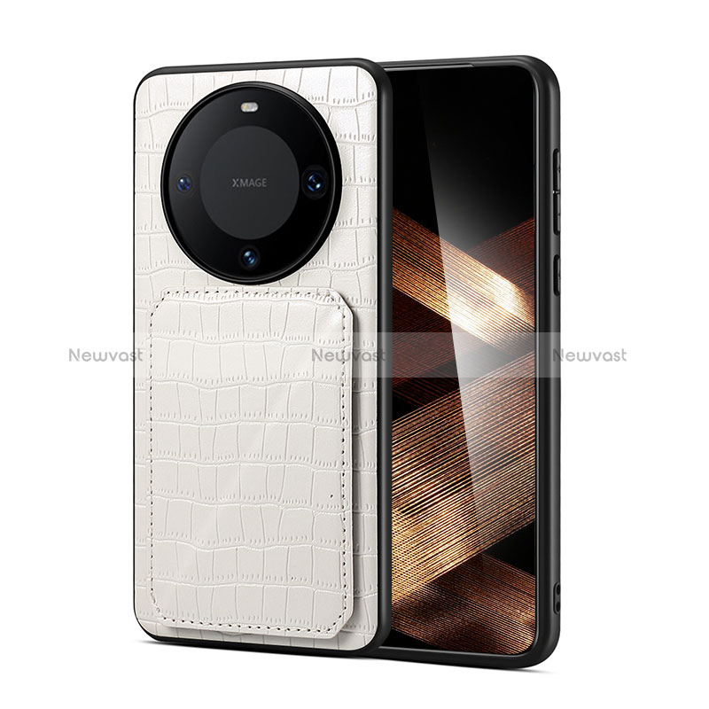 Soft Luxury Leather Snap On Case Cover MT1 for Huawei Mate 60 Pro+ Plus White