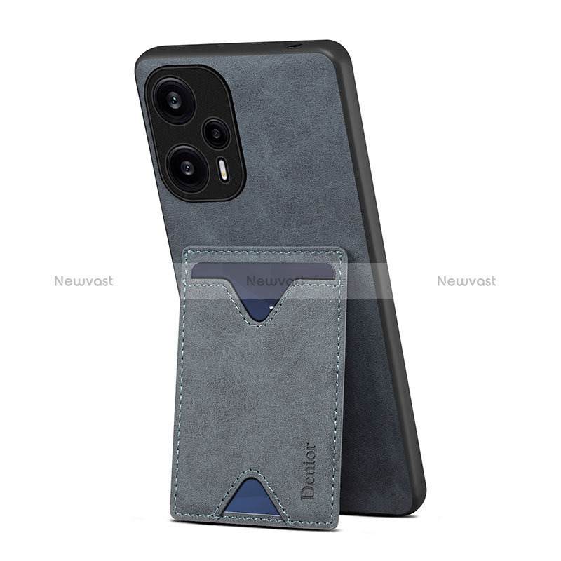 Soft Luxury Leather Snap On Case Cover MT1 for Xiaomi Redmi Note 12 Turbo 5G Dark Gray