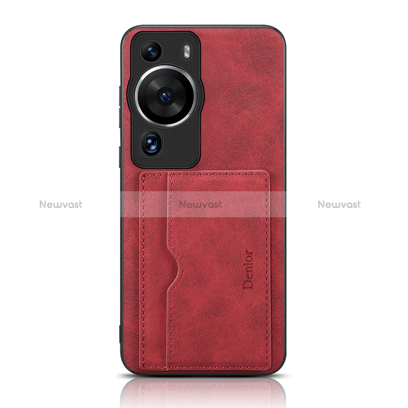 Soft Luxury Leather Snap On Case Cover MT2 for Huawei P60 Red