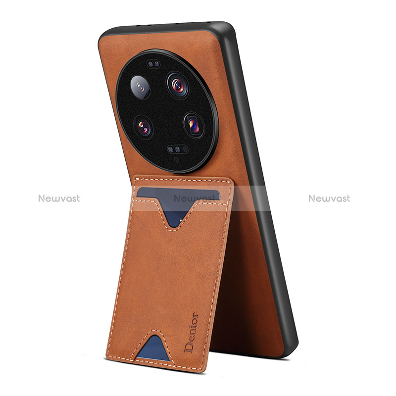 Soft Luxury Leather Snap On Case Cover MT2 for Xiaomi Mi 13 Ultra 5G Brown