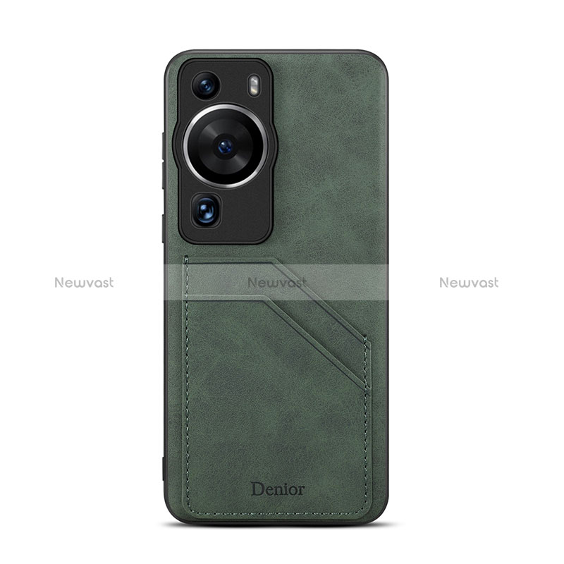 Soft Luxury Leather Snap On Case Cover MT3 for Huawei P60 Green