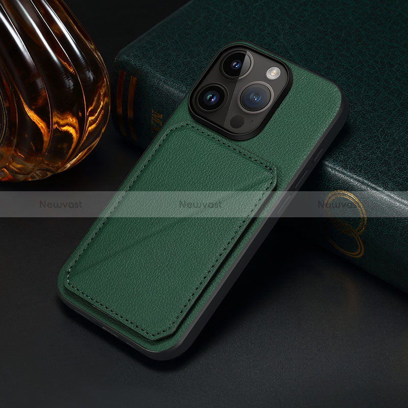 Soft Luxury Leather Snap On Case Cover MT4 for Apple iPhone 14 Pro Max Green