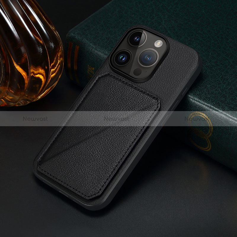 Soft Luxury Leather Snap On Case Cover MT4 for Apple iPhone 16 Pro Black