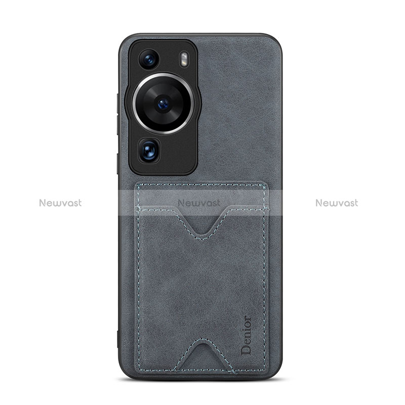 Soft Luxury Leather Snap On Case Cover MT4 for Huawei P60 Gray