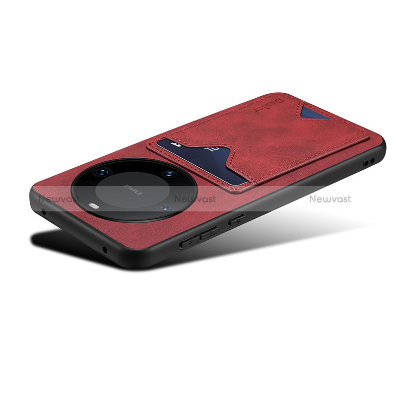 Soft Luxury Leather Snap On Case Cover MT5 for Huawei Mate 60 Red